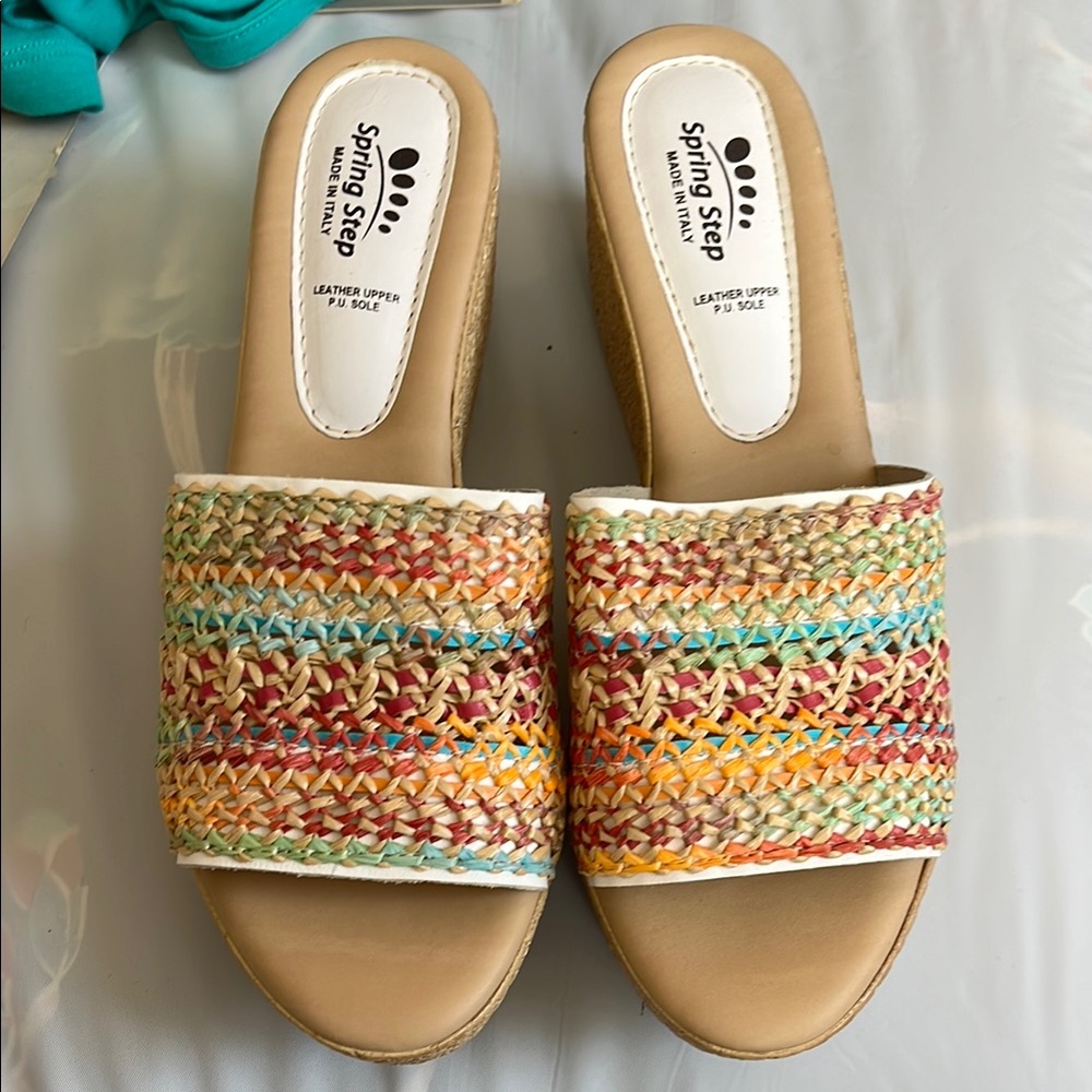 Spring Step Women's Multicolor Woven Slide Sandals